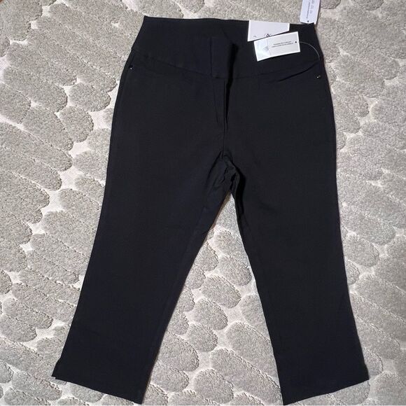 CHRISTOPHER & BANKS Signature Slimming Black Pull On Cropped Pants - Size 4 - Picture 1 of 7
